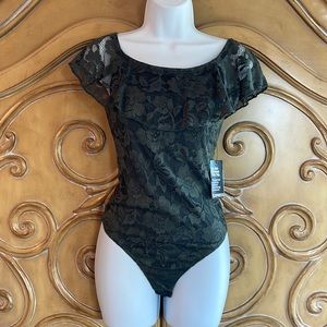 NWT Express off shoulder lace bodysuit